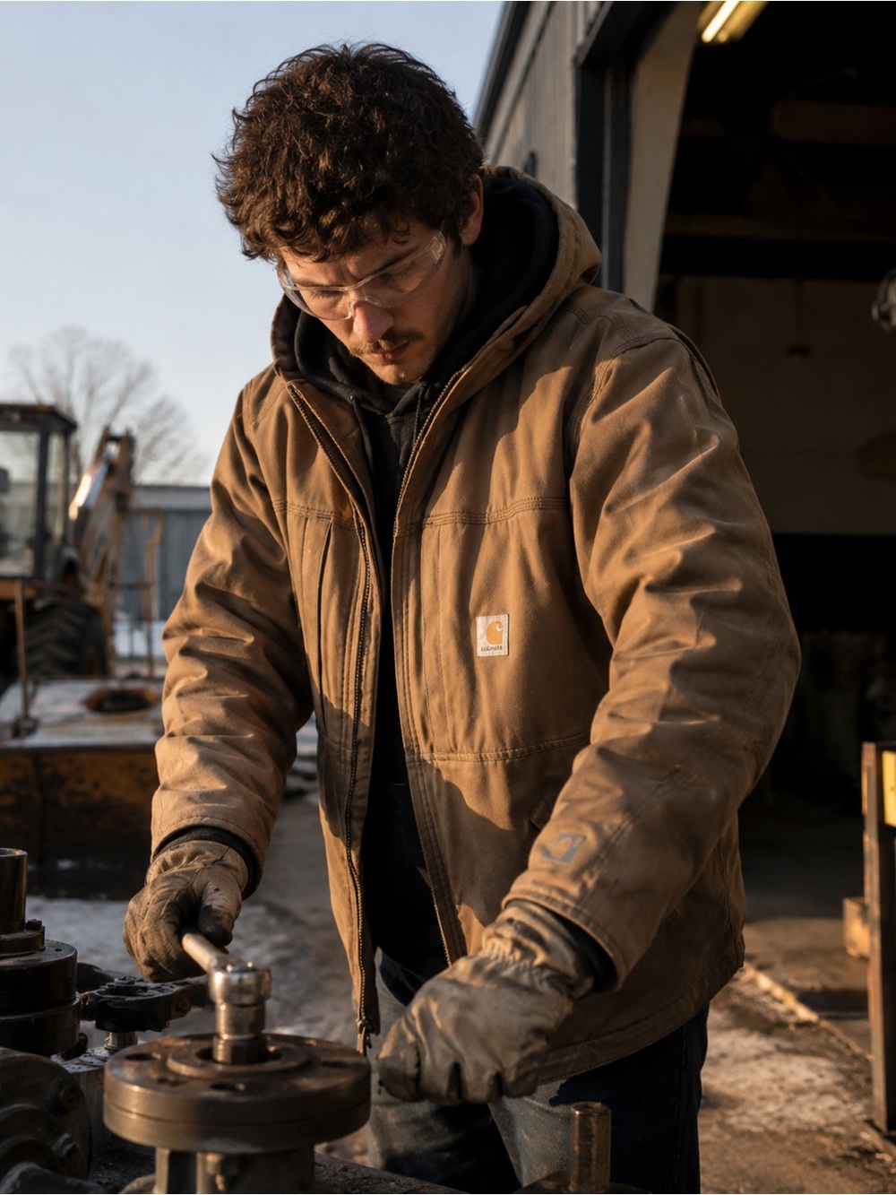 WINTER READY Carhartt Tan Hooded Field Jacket
